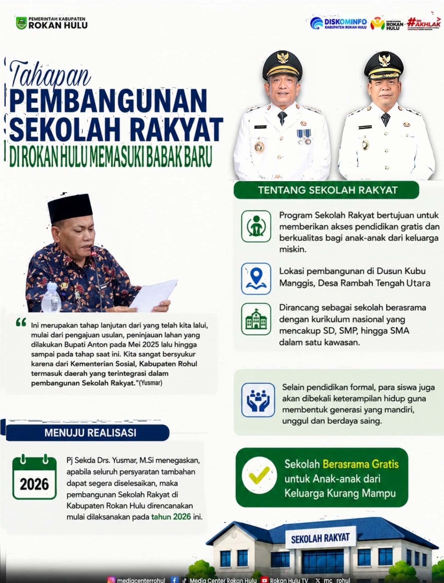Bukan Sekadar Bangunan, Sekolah Rakyat Rokan Hulu Fokus Cetak Generasi Mandiri